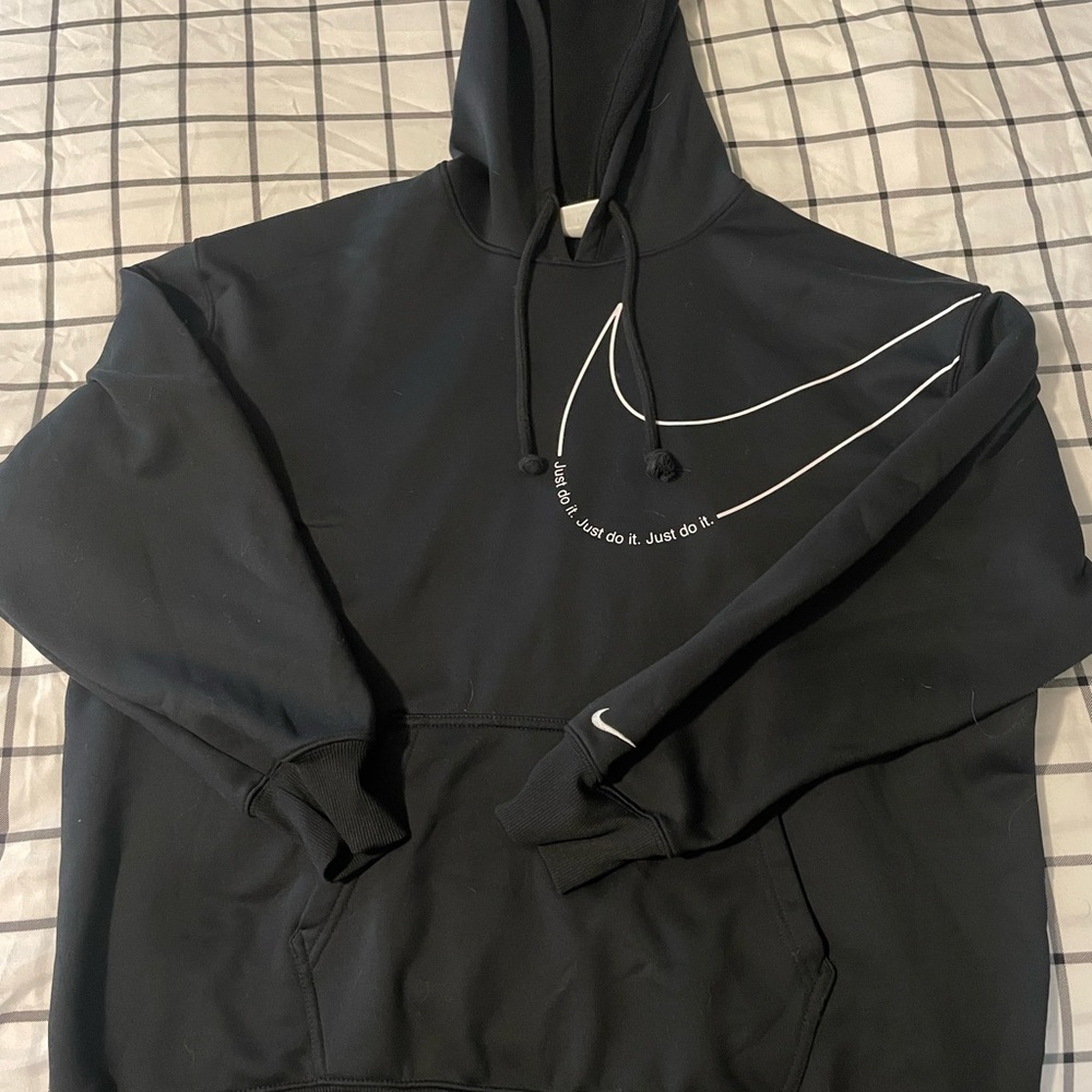 Nike Black Hoodie with White Swoosh